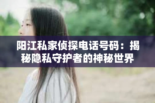 阳江私家侦探电话号码：揭秘隐私守护者的神秘世界