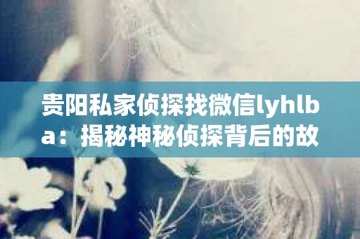 贵阳私家侦探找微信lyhlba：揭秘神秘侦探背后的故事
