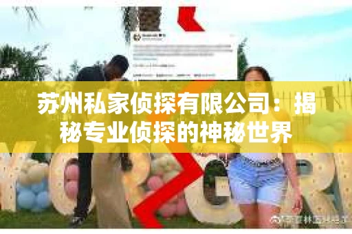 苏州私家侦探有限公司:揭秘专业侦探的神秘世界 苏州私家侦探有限公司:揭秘专业侦探的神秘世界